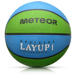 PIŁKA KOSZOWA METEOR LAYUP #1 zielono-niebieska