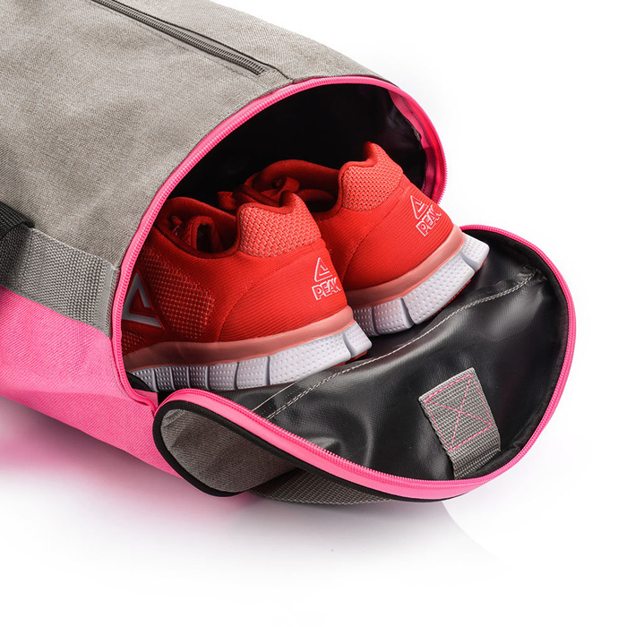 Torba fitness Meteor Siggy jasnoszary/różowy