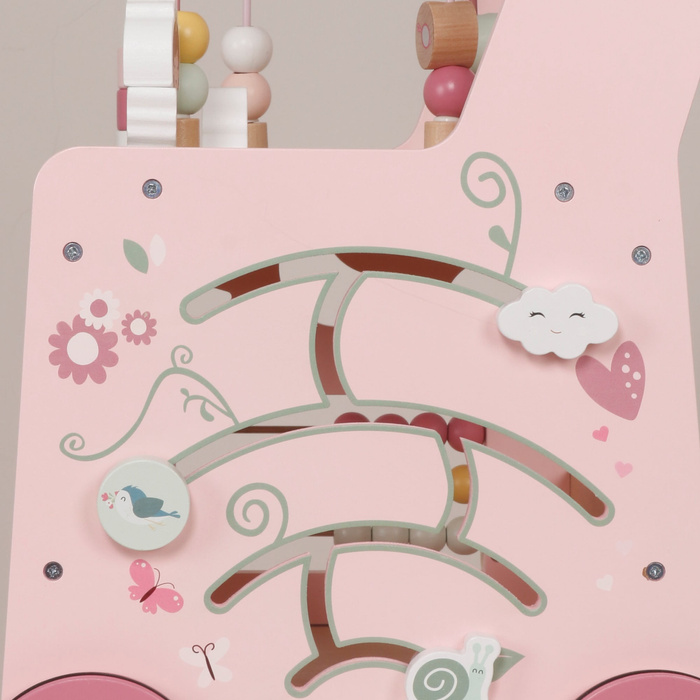 Drewniany chodzik edukacyjny różowy