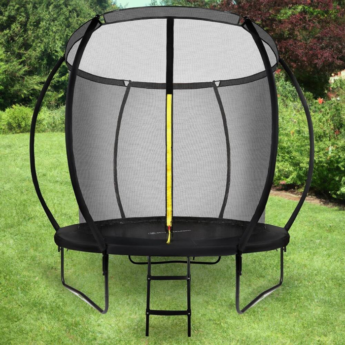 Trampolina ogrodowa dla dzieci HyperMotion - 244 cm 8FT - z drabinką i siatką wewnętrzną - do domu i ogrodu
