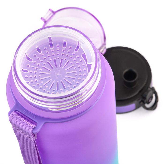 Bidon sportowy Meteor 1000 ml fioletowy/błękitny