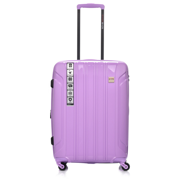 Średnia Walizka SwissBags Tourist 65cm Fioletowa
