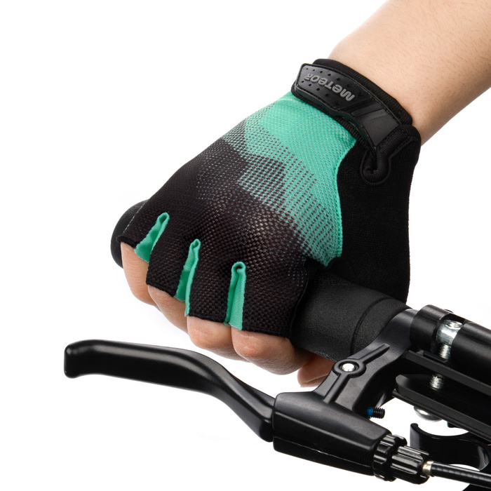 Rękawiczki rowerowe Meteor MX22 XS czarny/miętowy