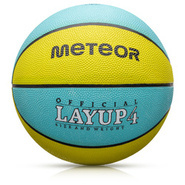 PIŁKA KOSZOWA METEOR LAYUP #4 żółto-turkusowa
