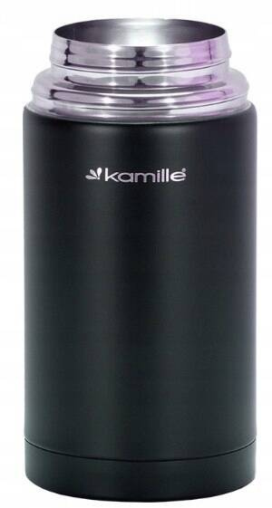 Termos obiadowy 1000 ml ze stali nierdzewnej Kamille czarny/pomarańczowy