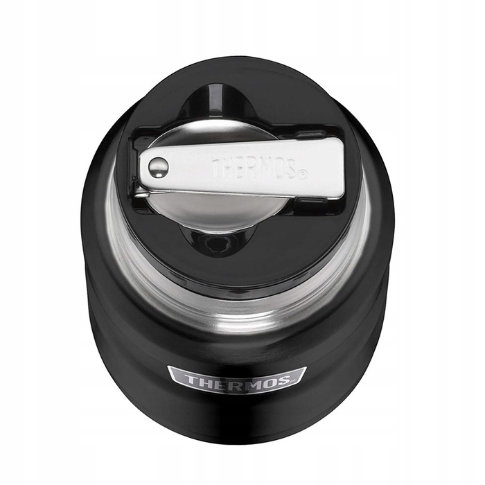 Termos na jedzenie z składaną łyżką i kubkiem THERMOS – metaliczny szary