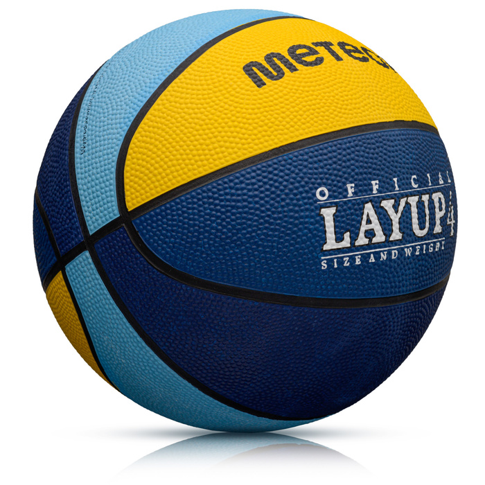 PIŁKA KOSZOWA METEOR LAYUP #4 niebieska/żółta/zielona