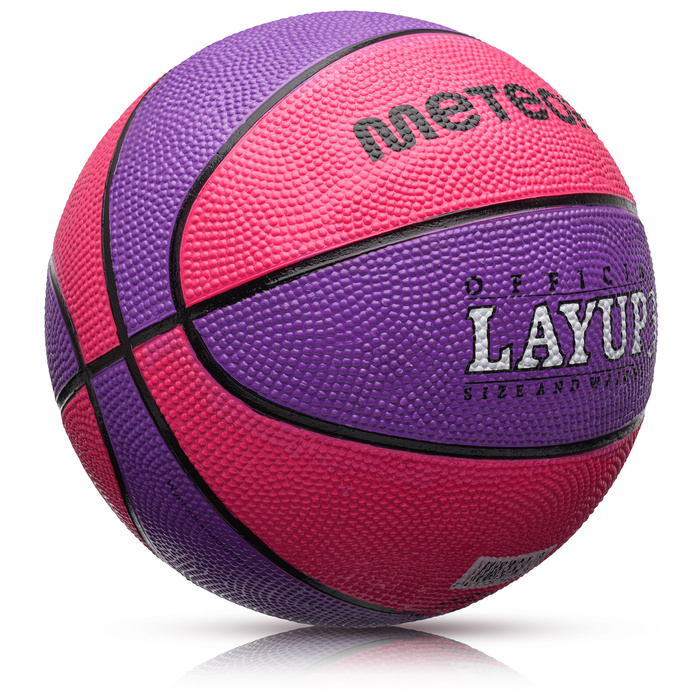 PIŁKA KOSZOWA METEOR LAYUP #3 różowa/fioletowa