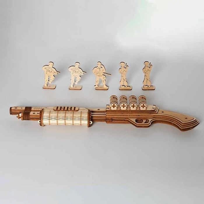 ROBOTIME Drewniana Zabawka Pistolet Do Złożenia Shotgun