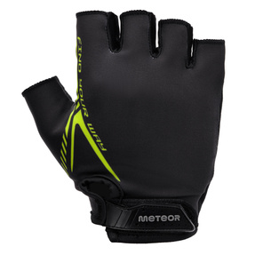Rękawiczki rowerowe Meteor MX12 L czarny/neonowy żółty