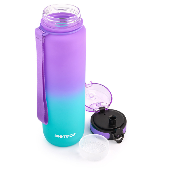 Bidon sportowy Meteor 1000 ml fioletowy/błękitny