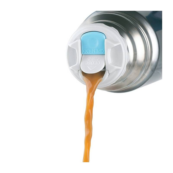 Termos z przyciskiem na nakrętce oraz z kubkiem 750 ml THERMOS - ciemnoniebieski