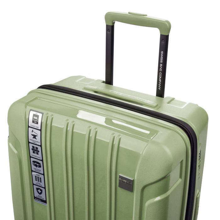 Średnia walizka SwissBags Tourist 65 cm zielony