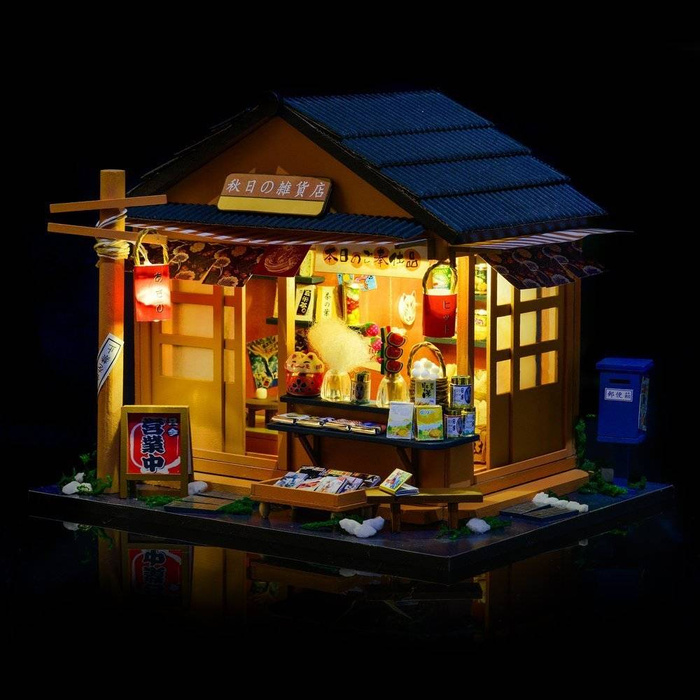 LITTLE STORY Składany Drewniany Model Puzzle 3D DIY Corner Grocery Store
