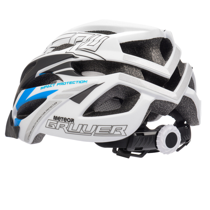 Kask rowerowy Meteor Gruver L 58-61 cm biały/czarny/niebieski