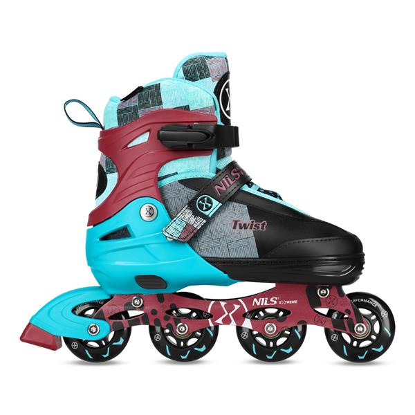 NA13810 ŁYŻWOROLKI TWIST NIEBIESKIE ROZM. M(35-38) NILS EXTREME
