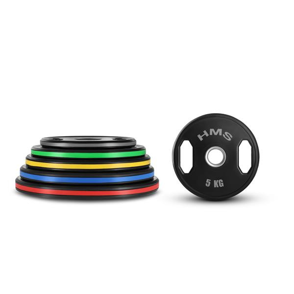 TOG05  2 x 5 KG  TALERZ OLIMPIJSKI OGUMOWANY 2 x 5 KG HMS