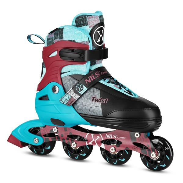 NA13810 ŁYŻWOROLKI TWIST NIEBIESKIE ROZM. M(35-38) NILS EXTREME