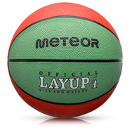 PIŁKA KOSZOWA METEOR LAYUP #4 czerwono-zielona