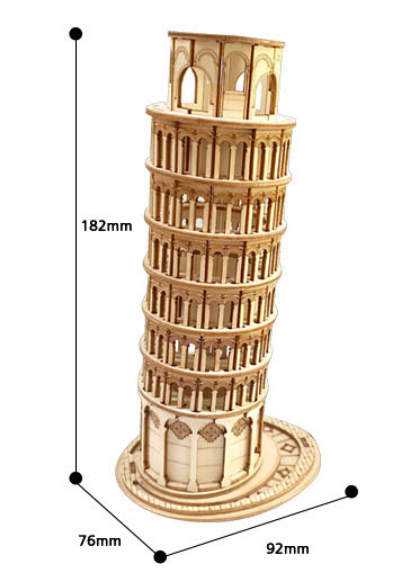 ROBOTIME Drewniany Model Puzzle 3D Krzywa Wieża