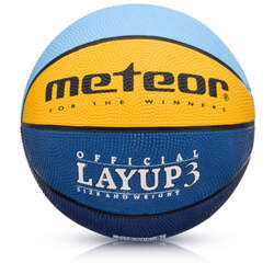 PIŁKA KOSZOWA METEOR LAYUP #3 niebieska/żółta/zielona