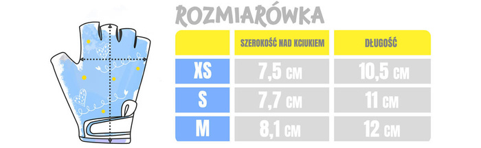 Rękawiczki rowerowe Meteor Kids Flower M
