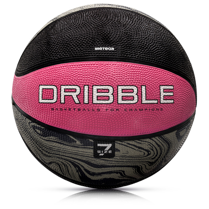 PIŁKA KOSZ. METEOR DRIBBLE #7 różowa