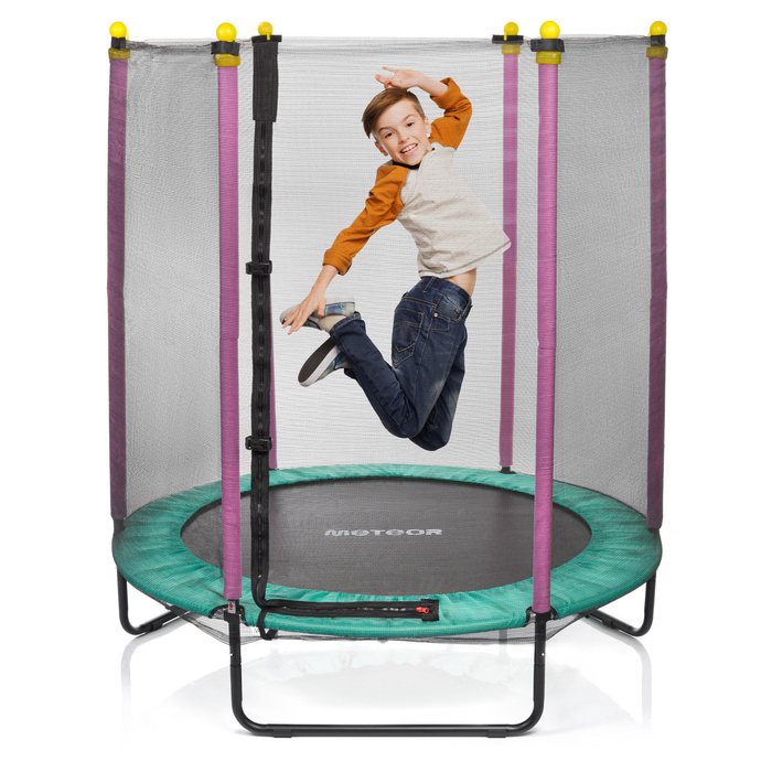 Trampolina dla dzieci Meteor TRP-60 140 cm miętowy/różowy