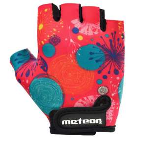 Rękawiczki rowerowe Meteor Abstract różowy M