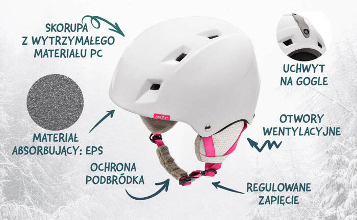 Kask narciarski Meteor Kiona S różowy/biały 53-55cm