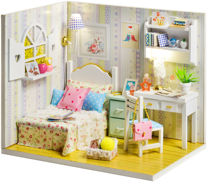 LITTLE STORY Składany Drewniany Model Puzzle 3D DIY Barbara's Room