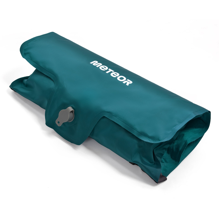 Materac nadmuchiwany z zagłówkami Meteor 2w1 (pompka+drybag) 190×120×5,5 cm morski