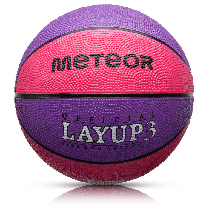 PIŁKA KOSZOWA METEOR LAYUP #3 różowa/fioletowa