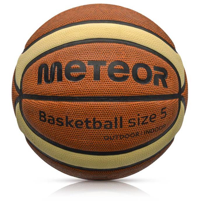 Piłka koszykowa treningowa Meteor Cellular 5 brązowy/kremowy