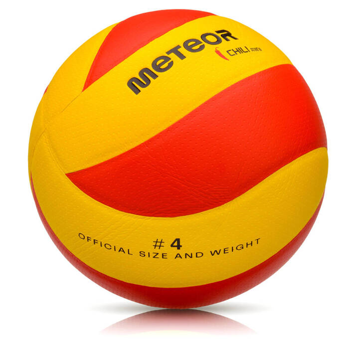 Piłka siatkowa Meteor Chili PU mini 4 żółty/czerwony