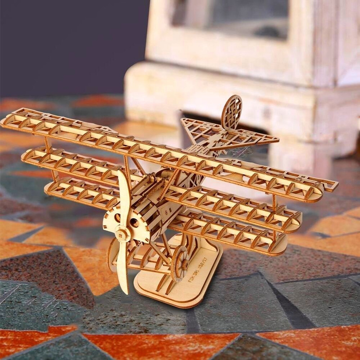 ROBOTIME Drewniany Model Puzzle 3D Samolot DIY