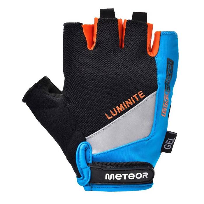 Rękawiczki rowerowe Meteor Gel GX36 L niebieski/pomarańczowy