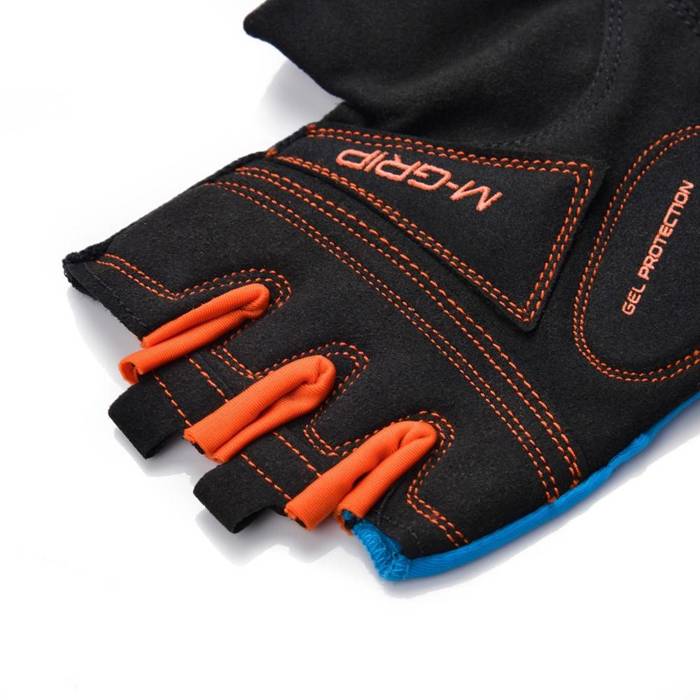 Rękawiczki rowerowe Meteor Gel GX36 M niebieski/pomarańczowy