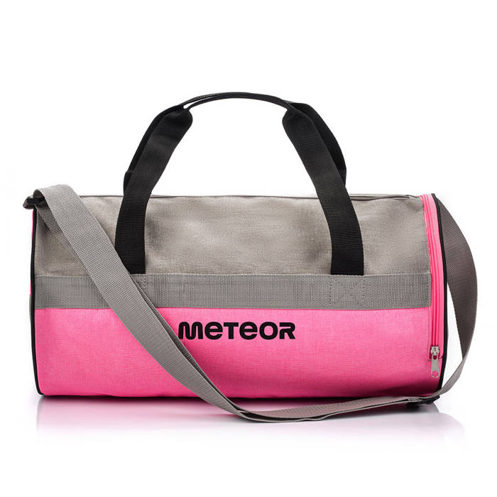 Torba fitness Meteor Siggy jasnoszary/różowy