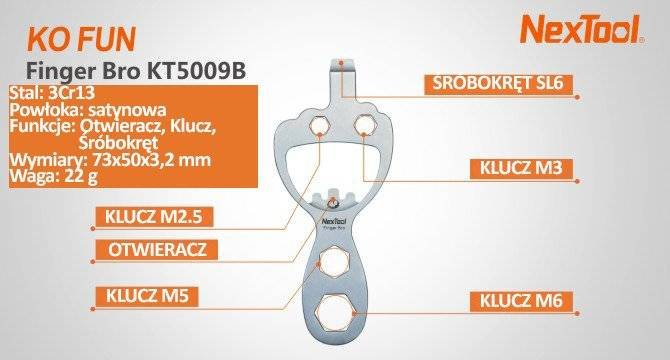 WIELOFUNKCYJNY MULTITOOL NEXTOOL FINGER BRO KT5009B